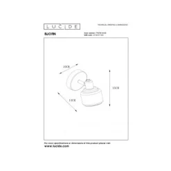 Lucide BJORN - Wandspot - 1xE14 - Zwart