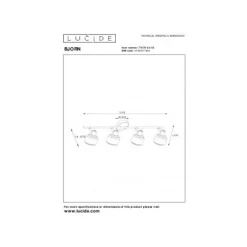 Lucide BJORN - Wandspot - 4xE14 - Zwart