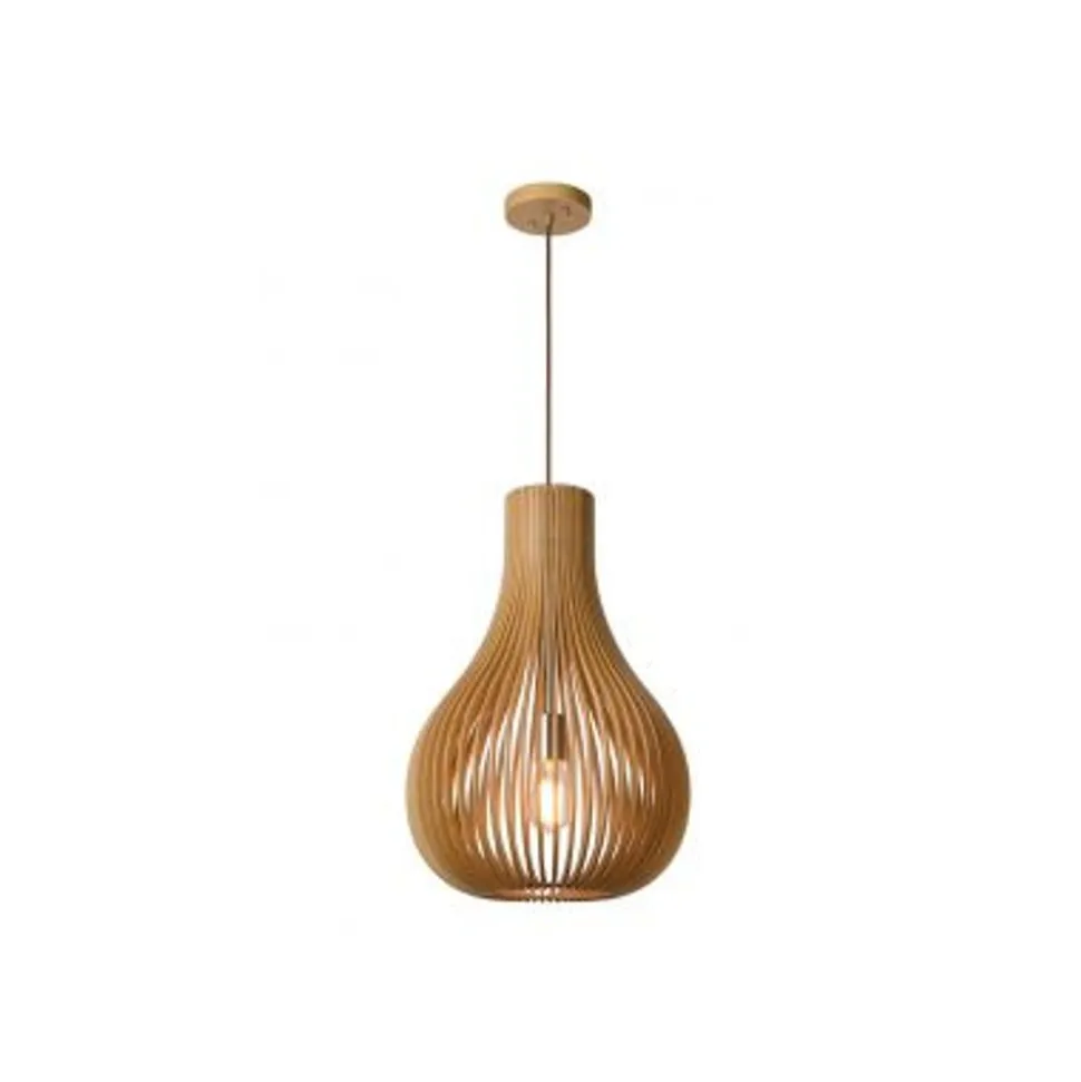 Lucide BODO - Hanglamp - Ø 38 cm - 1xE27 - Licht hout