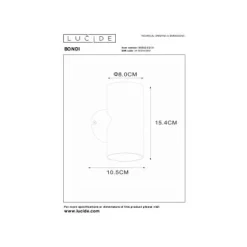 Lucide BONDI Wandspot-Wit-2xGU10-50W-Alumin.