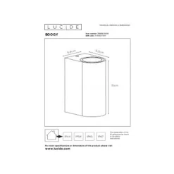Lucide BOOGY - Wandspot Buiten - 2xGU10 - IP44 - Zwart