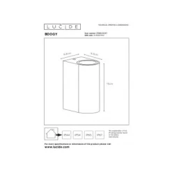 Lucide Boogy Wandlicht 2Xgu10 Ip44 L7 H15 27863/02/97