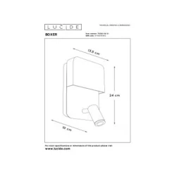 Lucide BOXER - Wandlamp - LED - 1x10W 3000K - Met USB oplaadpunt - Wit Lucide