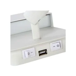 Lucide BOXER - Wandlamp - LED - 1x10W 3000K - Met USB oplaadpunt - Wit Lucide