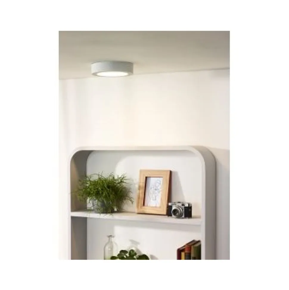 Lucide BRICE-LED - Plafonnière Badkamer - Ø 18 cm - LED Dimb. - 1x11W 3000K - IP44 - Wit