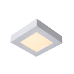 Lucide BRICE-LED - Plafonnière Badkamer - LED Dimb. - 1x15W 3000K - IP44 - Wit