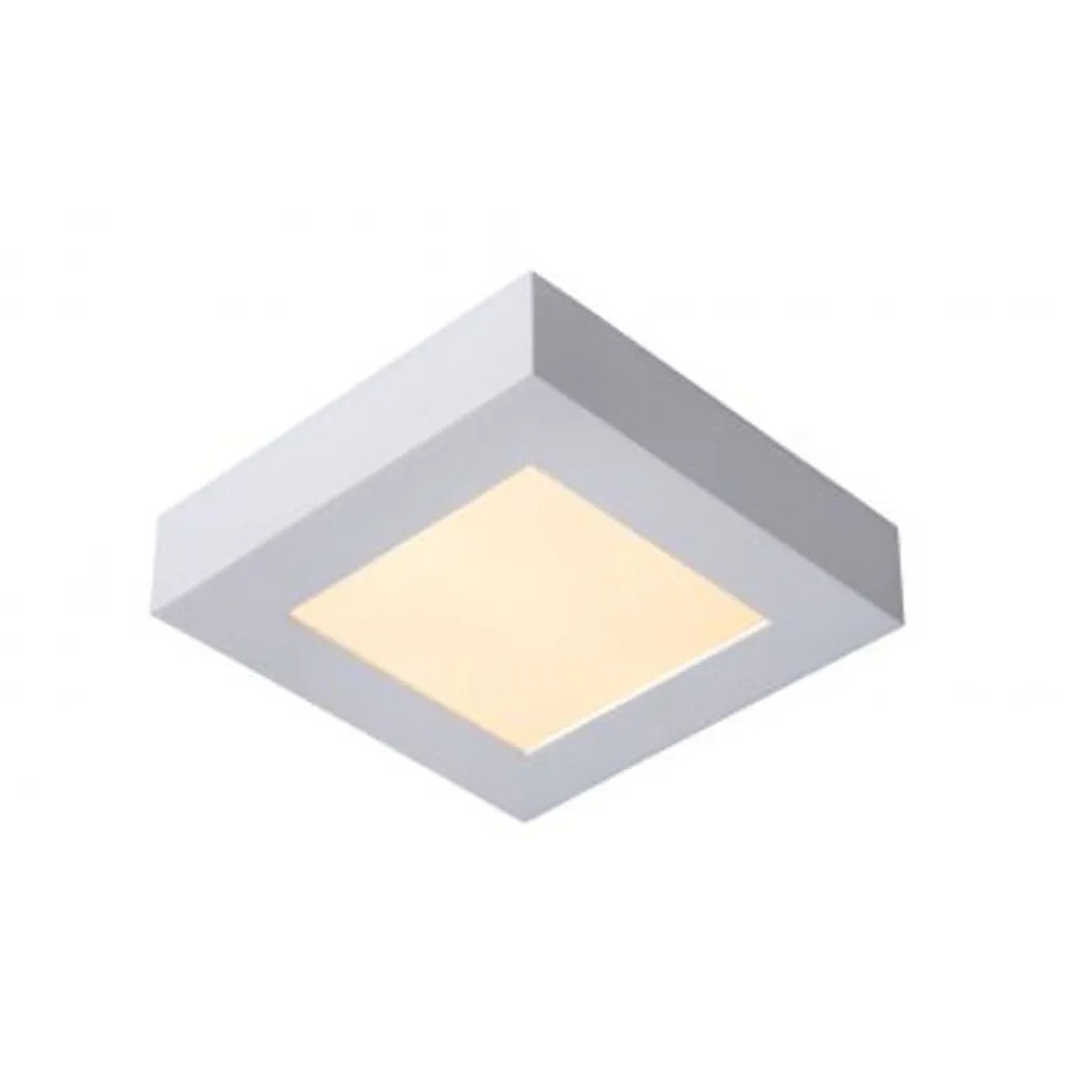 Lucide BRICE-LED - Plafonnière Badkamer - LED Dimb. - 1x15W 3000K - IP44 - Wit