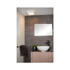 Lucide BRICE-LED - Plafonnière Badkamer - LED Dimb. - 1x22W 3000K - IP44 - Wit