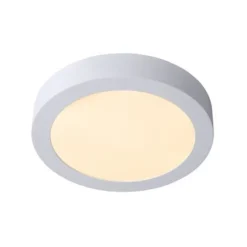 Lucide BRICE-LED - Plafonnière Badkamer - Ø 24 cm - LED Dimb. - 1x15W 3000K - IP44 - Wit