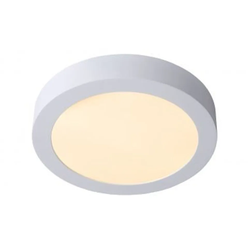 Lucide BRICE-LED - Plafonnière Badkamer - Ø 24 cm - LED Dimb. - 1x15W 3000K - IP44 - Wit