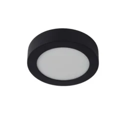 Lucide BRICE-LED - Plafonnière Badkamer - Ø 18 cm - LED Dimb. - 1x11W 3000K - IP44 - Zwart
