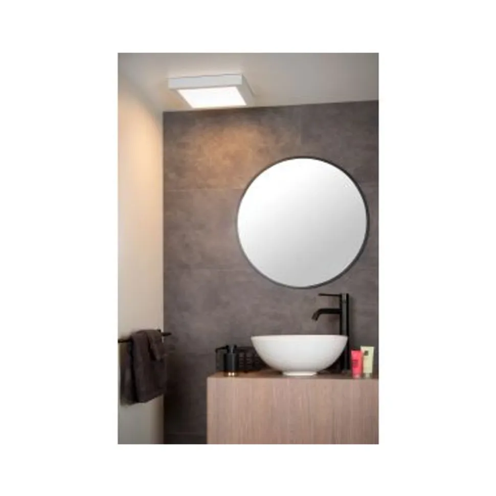 Lucide BRICE-LED - Plafonnière Badkamer - LED Dimb. - 1x30W 3000K - IP44 - Wit