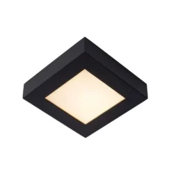 Lucide BRICE-LED - Plafonnière Badkamer - LED Dimb. - 1x15W 3000K - IP44 - Zwart