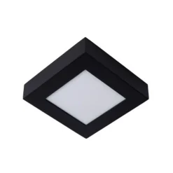 Lucide BRICE-LED - Plafonnière Badkamer - LED Dimb. - 1x15W 3000K - IP44 - Zwart