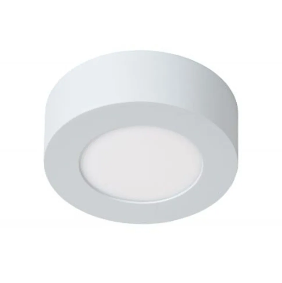 Lucide BRICE-LED - Plafonnière Badkamer - Ø 11,7 cm - LED Dimb. - 1x8W 3000K - IP44 - Wit