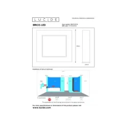 Lucide BRICE-LED Plafonnier Dimbaar 22W Vierkant IP44 Zwa