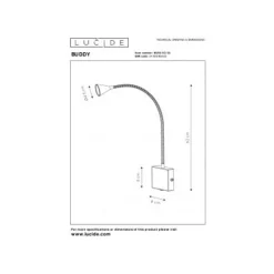 Lucide BUDDY - Bedlamp - LED - 1x3W 4000K - Zwart