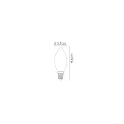 Lucide C35 - Filament lamp - Ø 3,5 cm - LED Dimb. - E14 - 1x3W 2200K - Amber