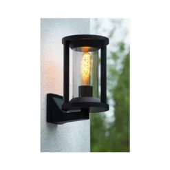 Lucide CADIX - Wandlamp Buiten - 1xE27 - IP65 - Zwart