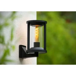 Lucide CADIX - Wandlamp Buiten - 1xE27 - IP65 - Zwart