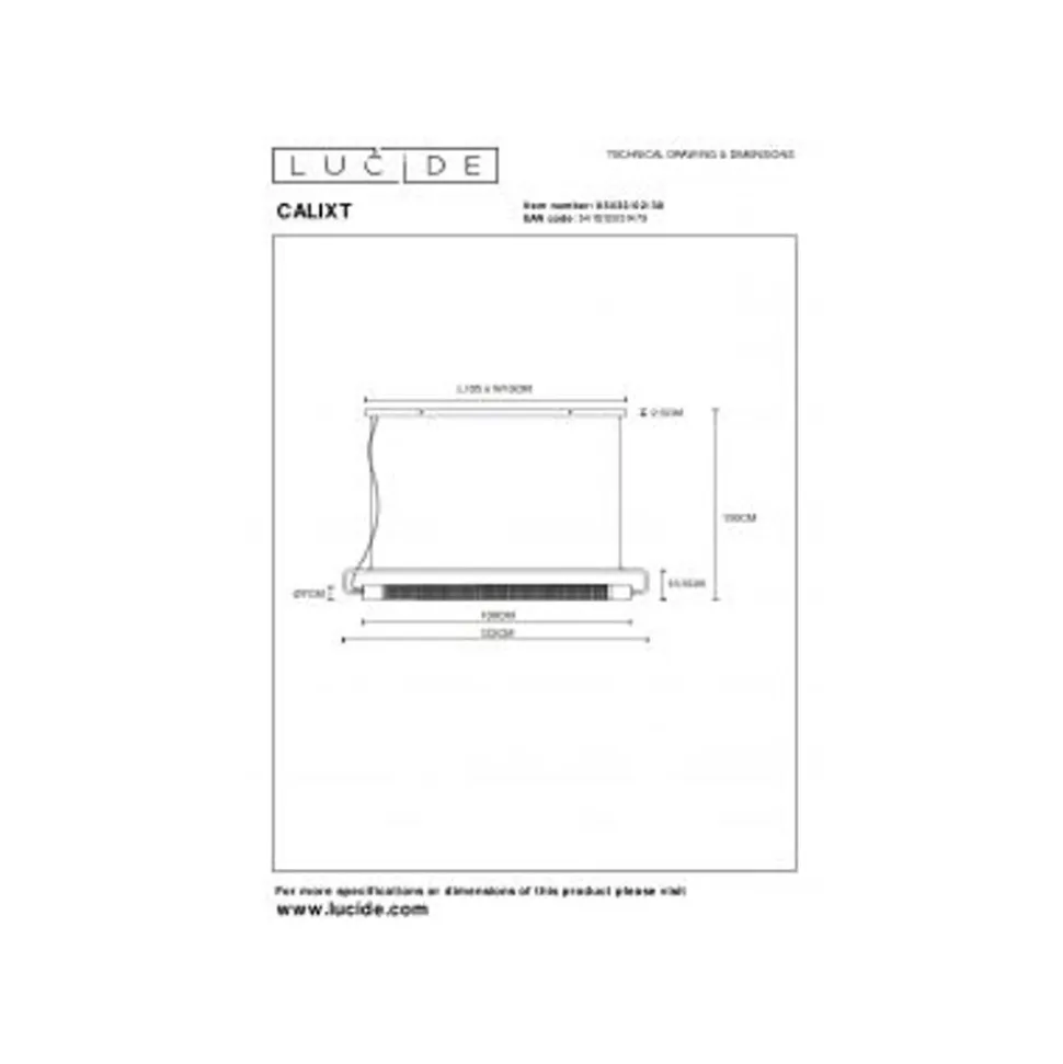 Lucide CALIXT - Hanglamp - 2xE27 - Zwart