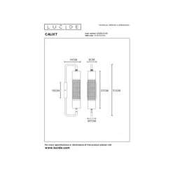 Lucide CALIXT - Wandlamp - 1xE27 - Zwart