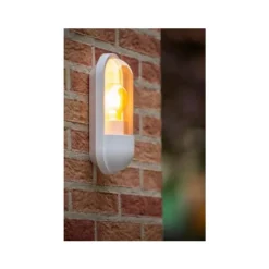 Lucide CAPSULE Wandlamp Buiten-Wit-1xE27-15W-IP54-Kunsts.