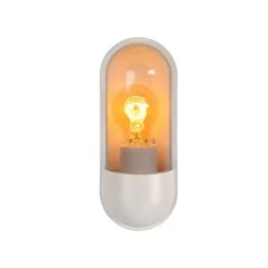 Lucide CAPSULE Wandlamp Buiten-Wit-1xE27-15W-IP54-Kunsts.