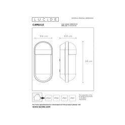 Lucide CAPSULE Wandlamp Buiten-Wit-1xE27-15W-IP54-Kunsts.