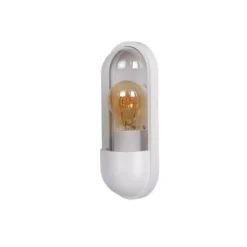 Lucide CAPSULE Wandlamp Buiten-Wit-1xE27-15W-IP54-Kunsts.