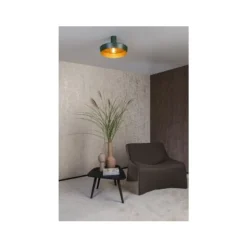 Lucide CARDIFF - Plafonnière - Ø 40 cm - 1xE27 - IP21 - Groen