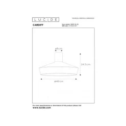 Lucide CARDIFF - Plafonnière - Ø 40 cm - 1xE27 - IP21 - Groen