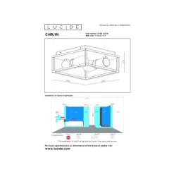 Lucide CARLYN - Plafonnière Badkamer - 2xE14 - IP54 - Zwart