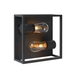 Lucide CARLYN - Plafonnière Badkamer - 2xE14 - IP54 - Zwart