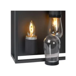 Lucide CARLYN - Plafonnière Badkamer - 2xE14 - IP54 - Zwart