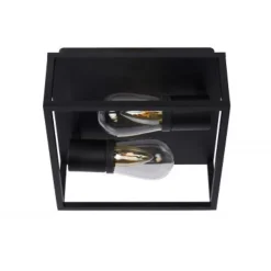 Lucide CARLYN - Plafonnière Badkamer - 2xE14 - IP54 - Zwart