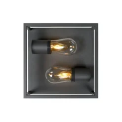 Lucide CARLYN - Plafonnière Badkamer - 2xE14 - IP54 - Zwart