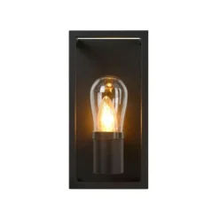 Lucide CARLYN - Wandlamp Badkamer - 1xE14 - IP54 - Zwart