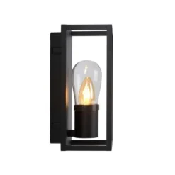 Lucide CARLYN - Wandlamp Badkamer - 1xE14 - IP54 - Zwart