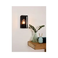 Lucide CARLYN - Wandlamp Badkamer - 1xE14 - IP54 - Zwart