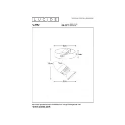 Lucide CARO Plafondspot-Zwart-Ø9-1xGU10-5W-Metaal