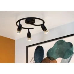 Lucide CARO Plafondspot-Zwart-Ø31-3xGU10-5W-Metaal