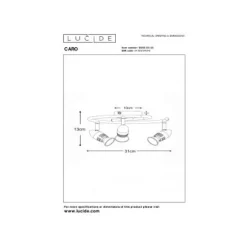Lucide CARO Plafondspot-Zwart-Ø31-3xGU10-5W-Metaal