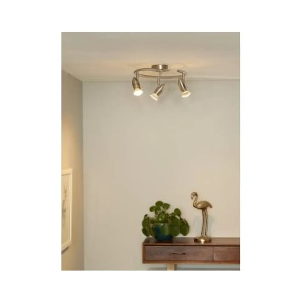 Lucide CARO-LED - Plafondspot - Ø 31 cm - LED - GU10 - 3x5W 2700K - Mat chroom