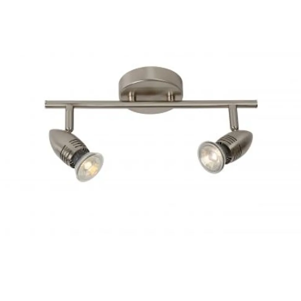 Lucide CARO-LED - Plafondspot - LED - GU10 - 2x5W 2700K - Mat chroom
