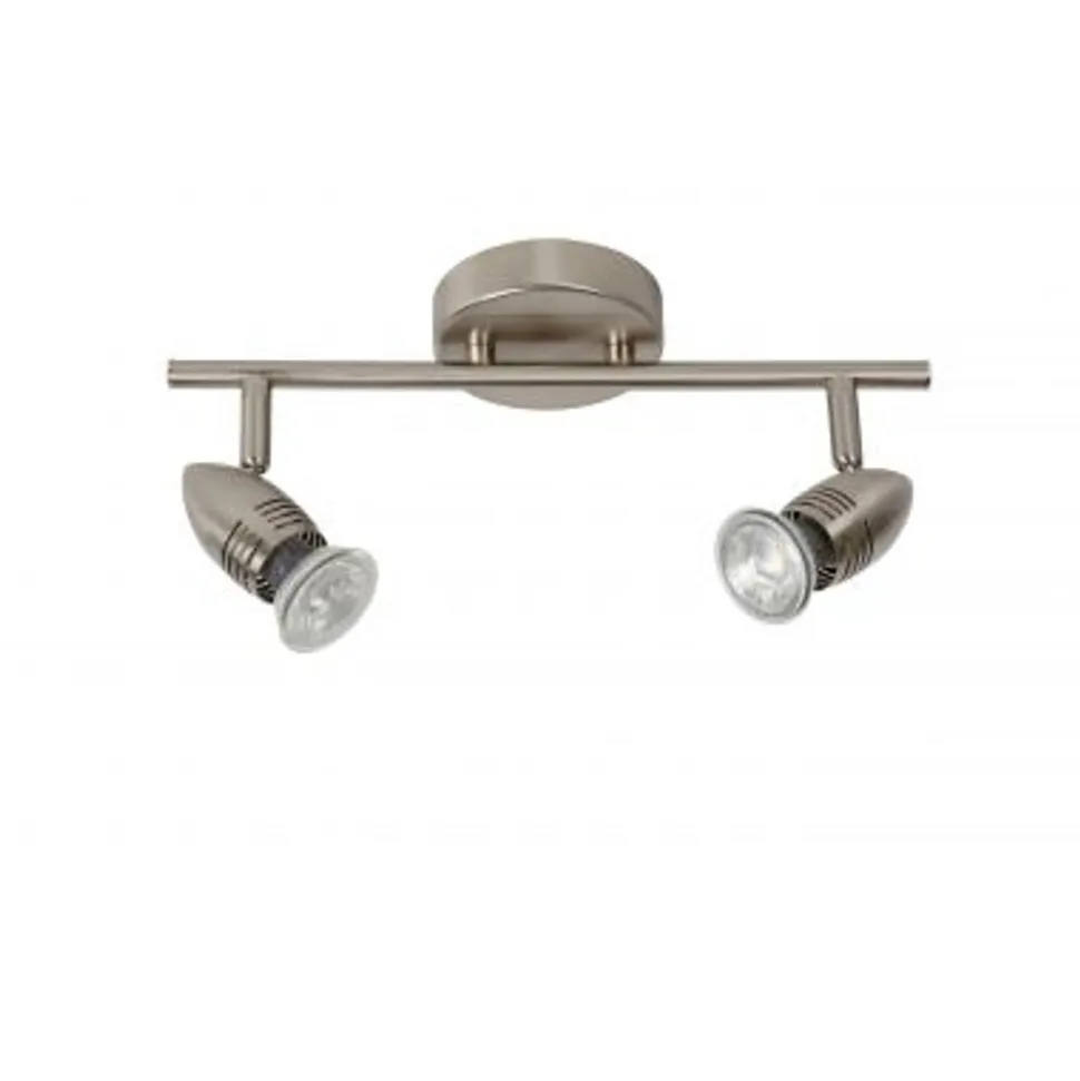 Lucide CARO-LED - Plafondspot - LED - GU10 - 2x5W 2700K - Mat chroom