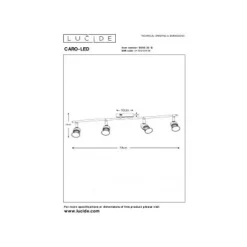 Lucide CARO-LED - Plafondspot - LED - GU10 - 4x5W 2700K - Mat chroom
