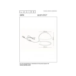 Lucide CATO Tafellamp-Oranje-Ø23,5-1xE27-40W-Glas