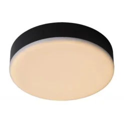 Lucide CERES-LED - Plafonnière Badkamer - Ø 21,5 cm - LED Dimb. - 1x30W 3000K - IP44 - Zwart Lucide