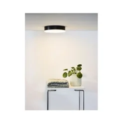 Lucide CERES-LED - Plafonnière Badkamer - Ø 21,5 cm - LED Dimb. - 1x30W 3000K - IP44 - Zwart Lucide